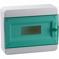 Распределительный шкаф OptiBox P, 12 мод., IP41, навесной, пластик, прозрачная зеленая дверь |  код. 117921 |  КЭАЗ